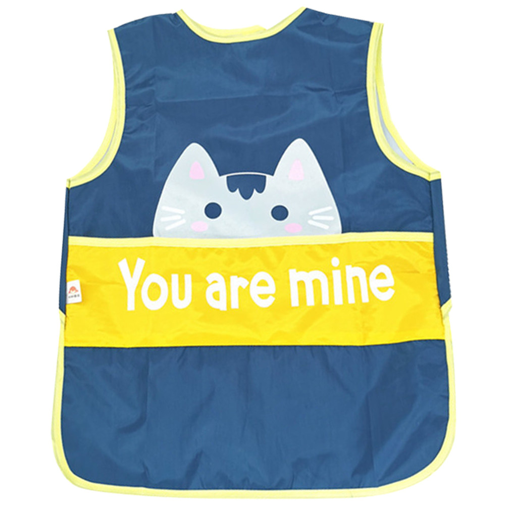 Baby Food Kids - Kids Waterproof Sleeveless Aprons Dark Blue