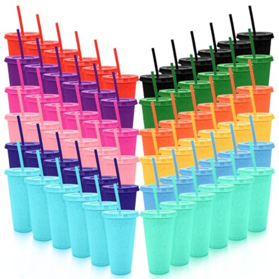 72 Pack Glitter Plastic Cups w - Training Cup Straw 评论和价格