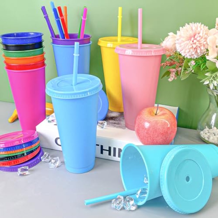 72 Pack Glitter Plastic Cups w - Training Cup Straw 评论和价格