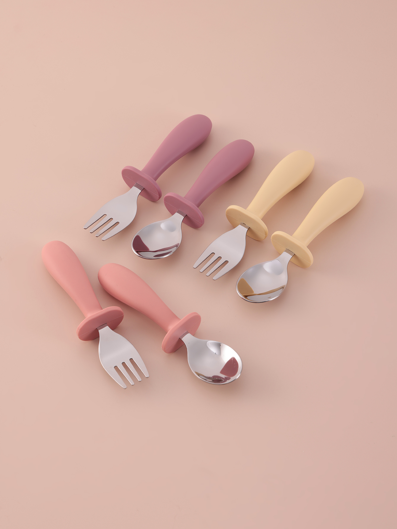2PCS Stainless Steel Fork Spoo - Baby Food Weaning 评论和价格
