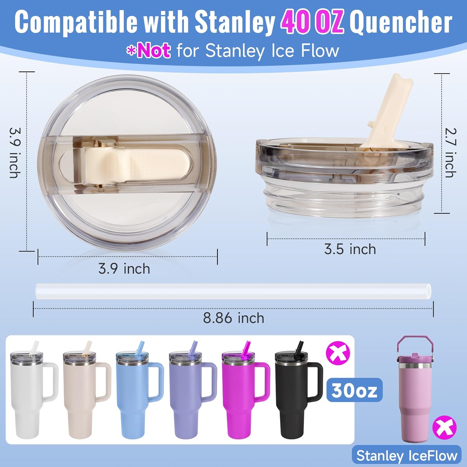 40Oz Tumbler Flip Straw Lid Re - Training Cup Straw 评论和价格