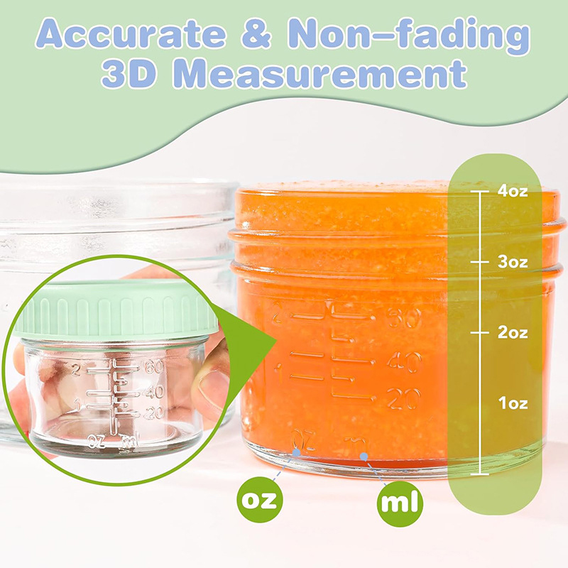 120ml 6Pcs Food Grade Glass Ba - Baby Food Oats 评论和价格
