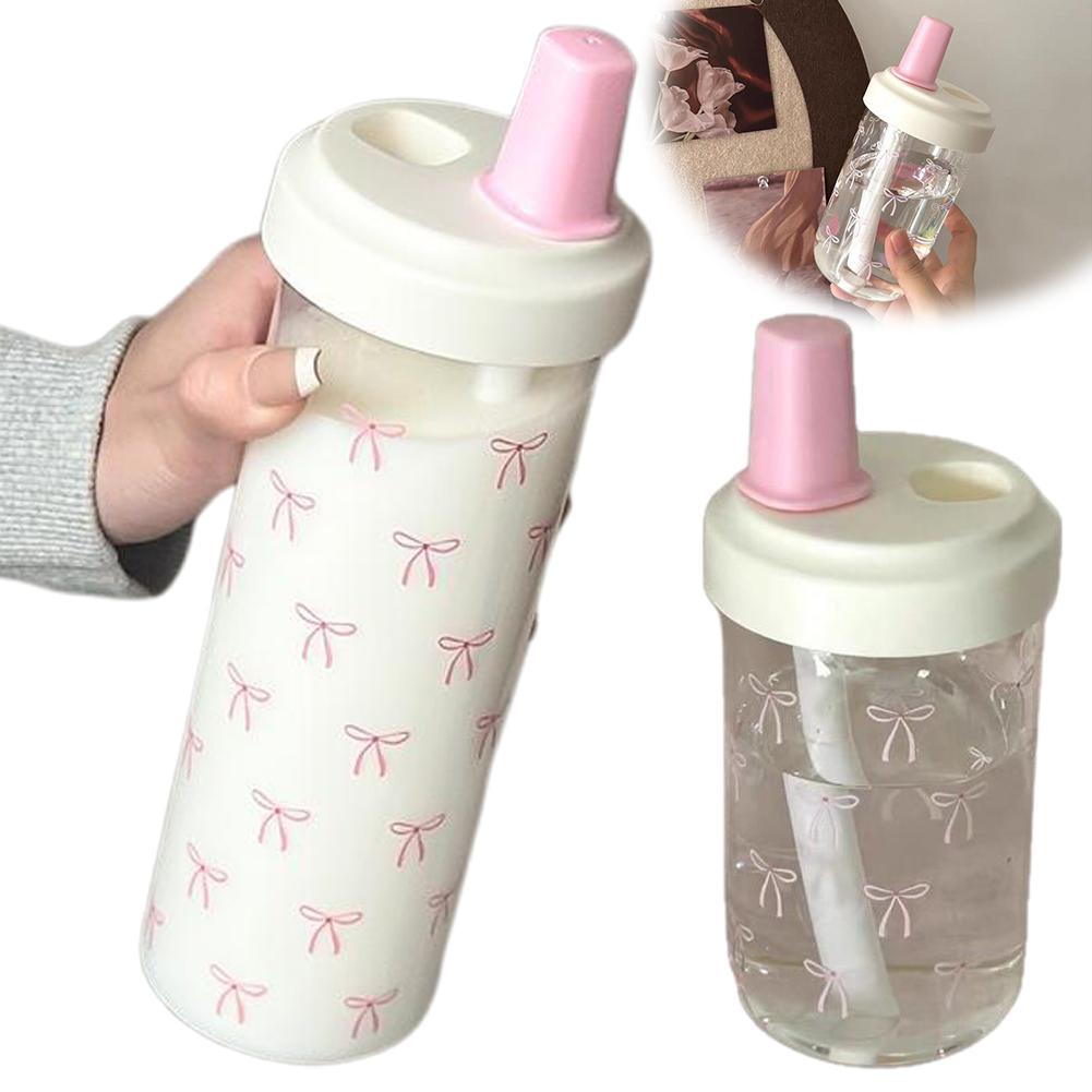 500/700ML Pink Bow Straw Water - Training Cup Straw 评论和价格