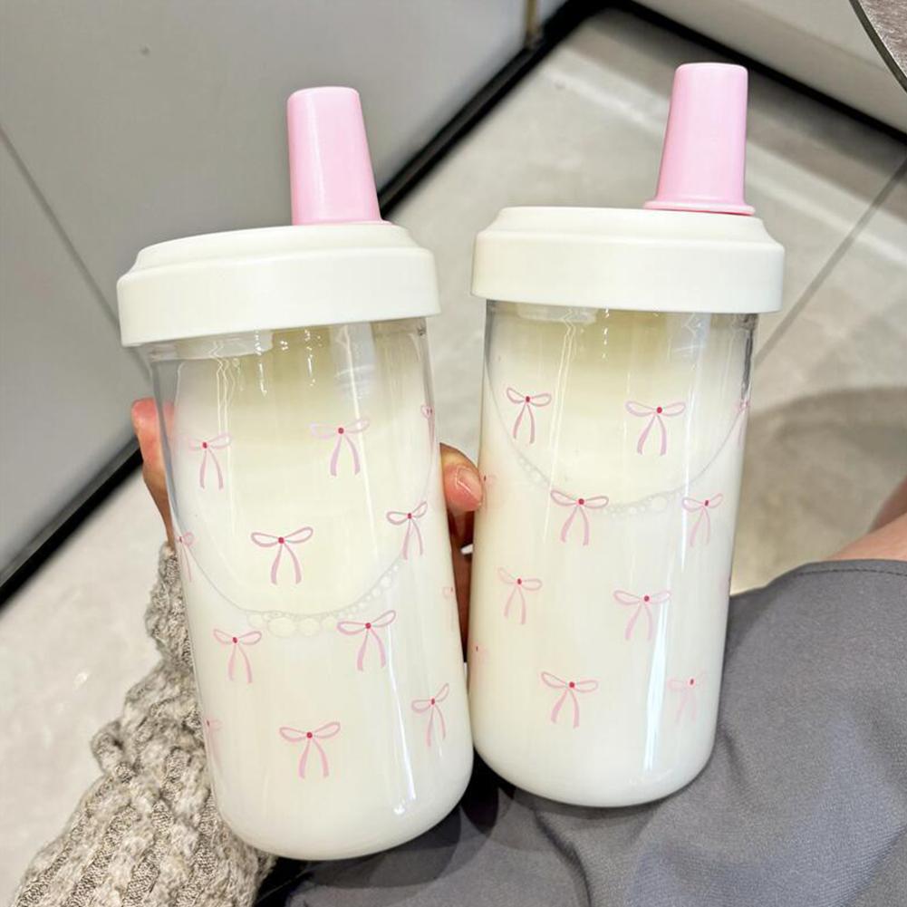500/700ML Pink Bow Straw Water - Training Cup Straw 评论和价格