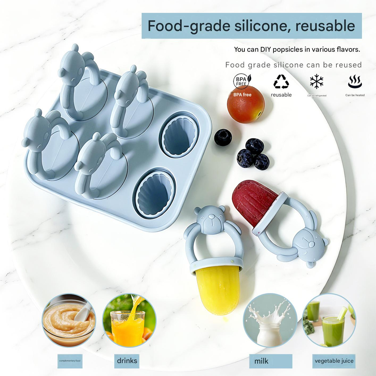 6-compartment silicone bear po - Baby Food Nestle 评论和价格