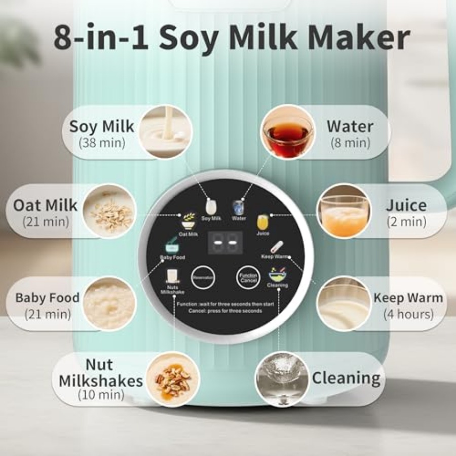 35oz Soy Milk Maker Machine: 8 - Baby Food Oats 评论和价格