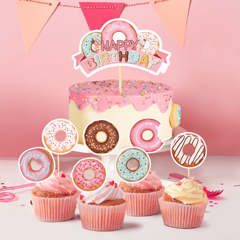 Donut Theme Birthday Cake Topp - Baby Food Weaning 评论和价格