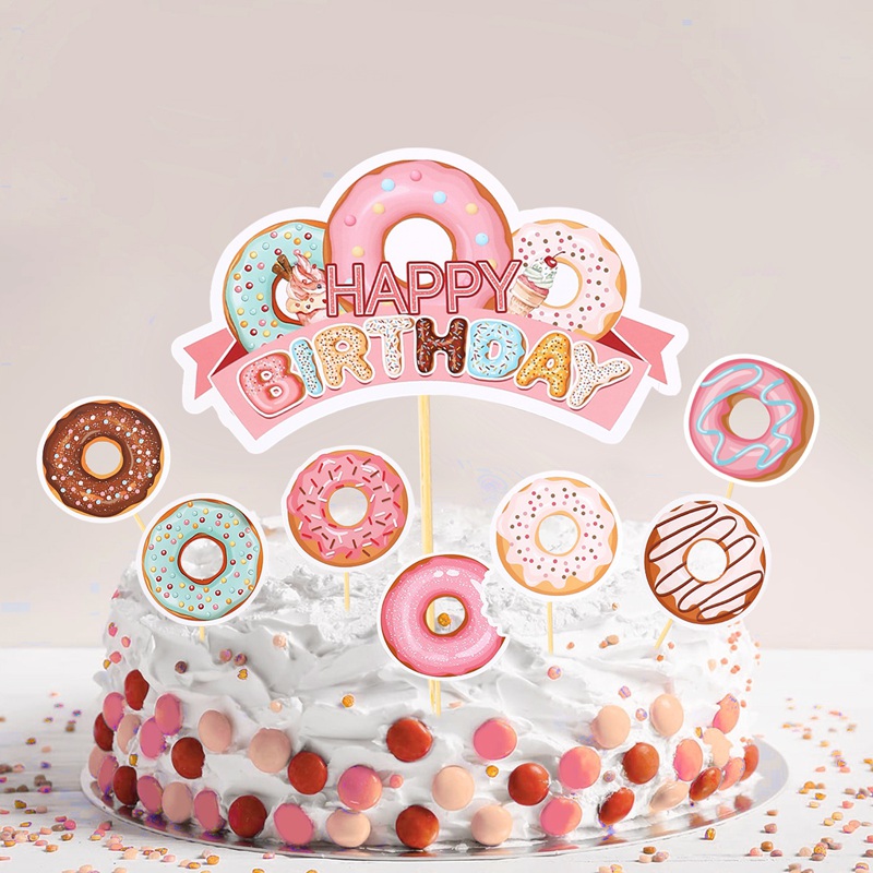Donut Theme Birthday Cake Topp - Baby Food Weaning 评论和价格