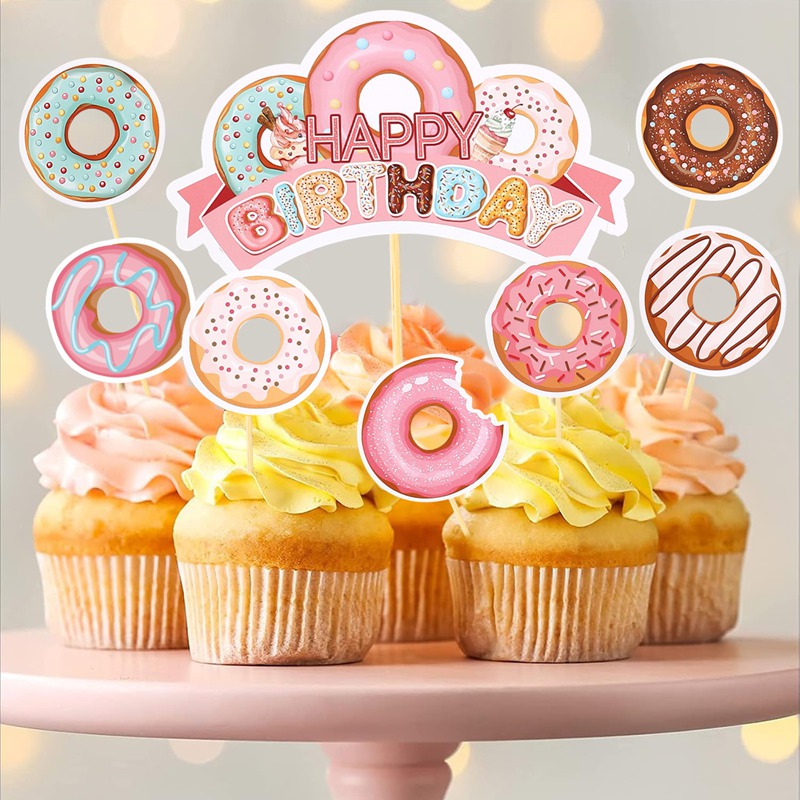Donut Theme Birthday Cake Topp - Baby Food Weaning 评论和价格