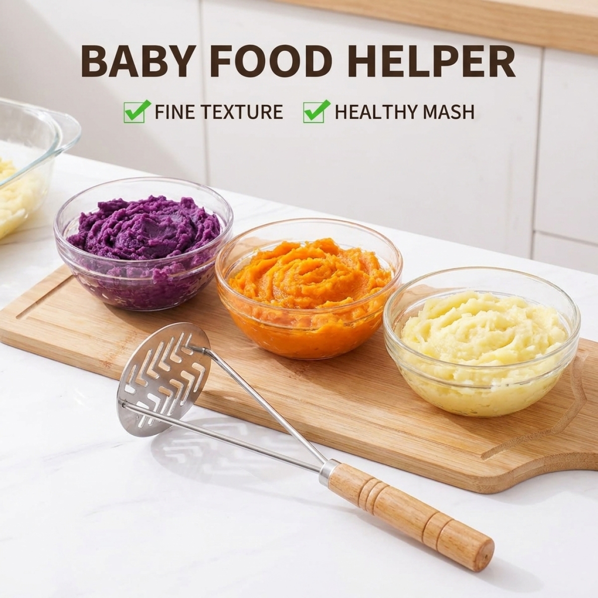 Potato Masher, Stainless Steel - Baby Food Masher 评论和价格