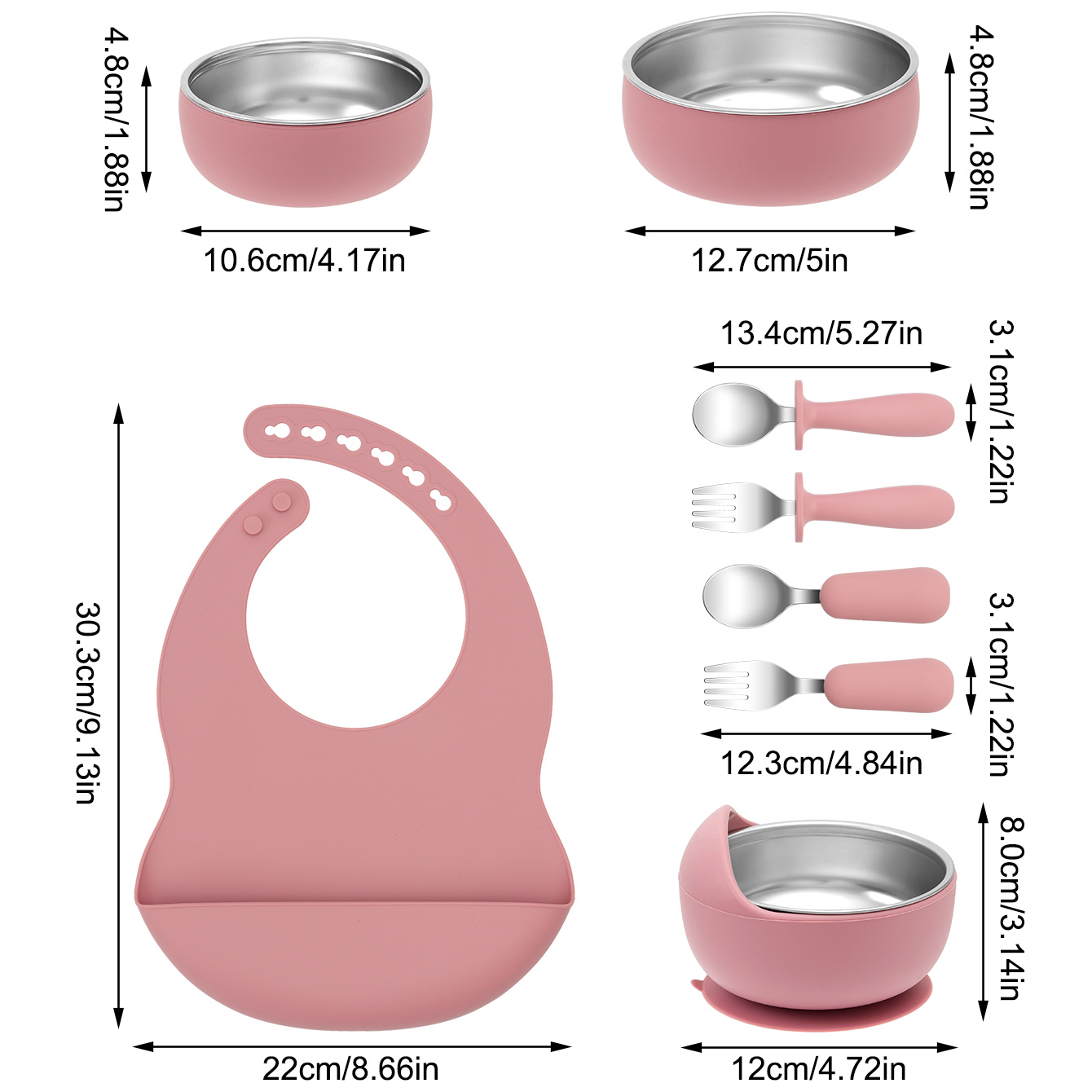 8PCS Baby Feeding Set Stainles - Baby Food Weaning 评论和价格